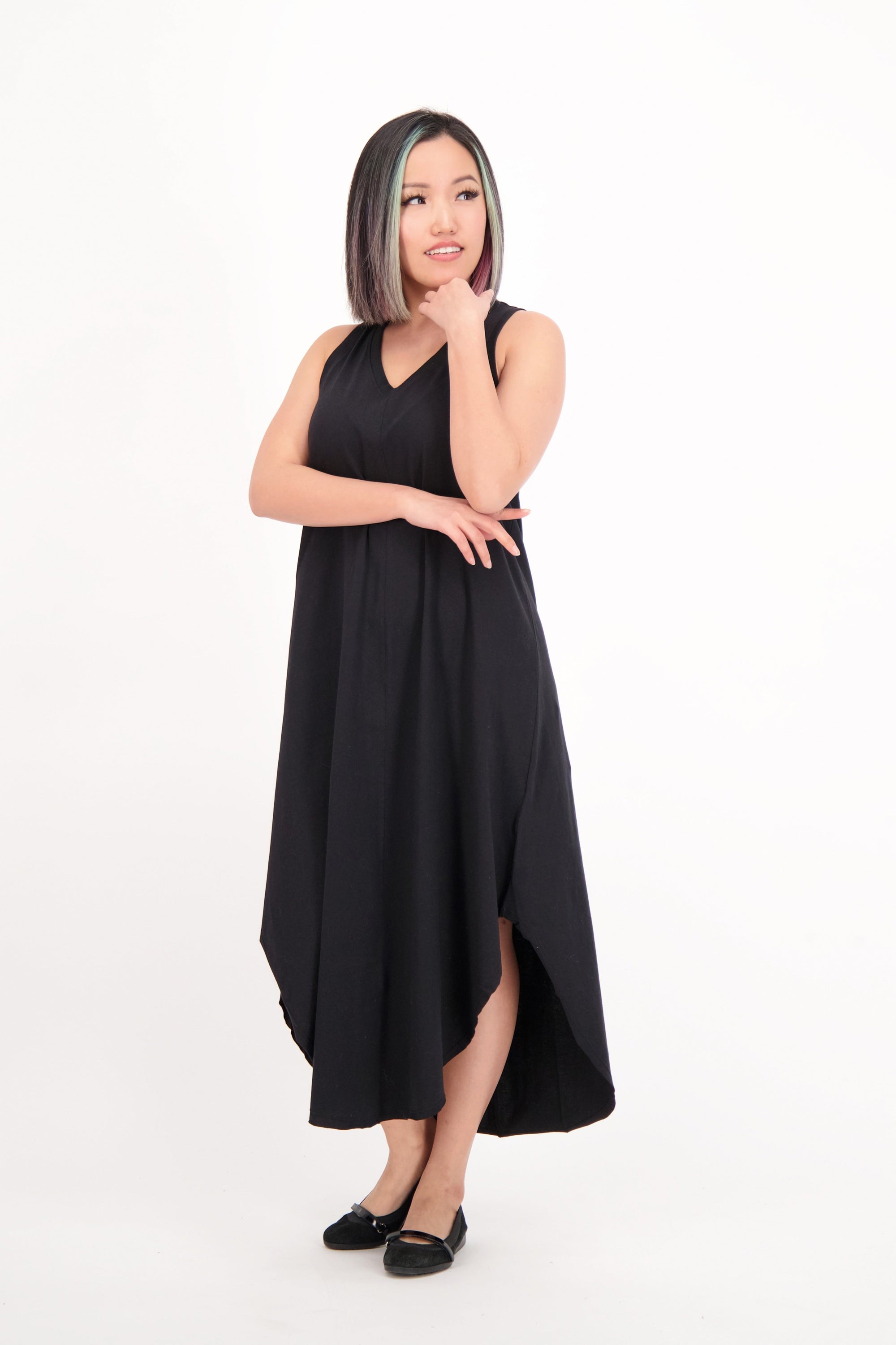 Black sleeveless fairtrade dress