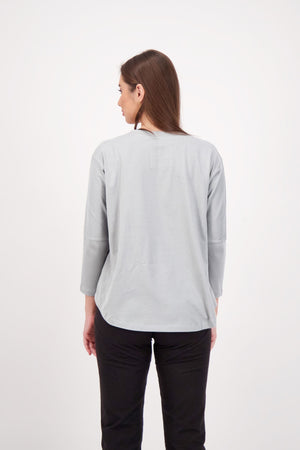 womens light grey organic cotton tshirt tunic