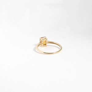 Golden Citrine Solitaire Ring