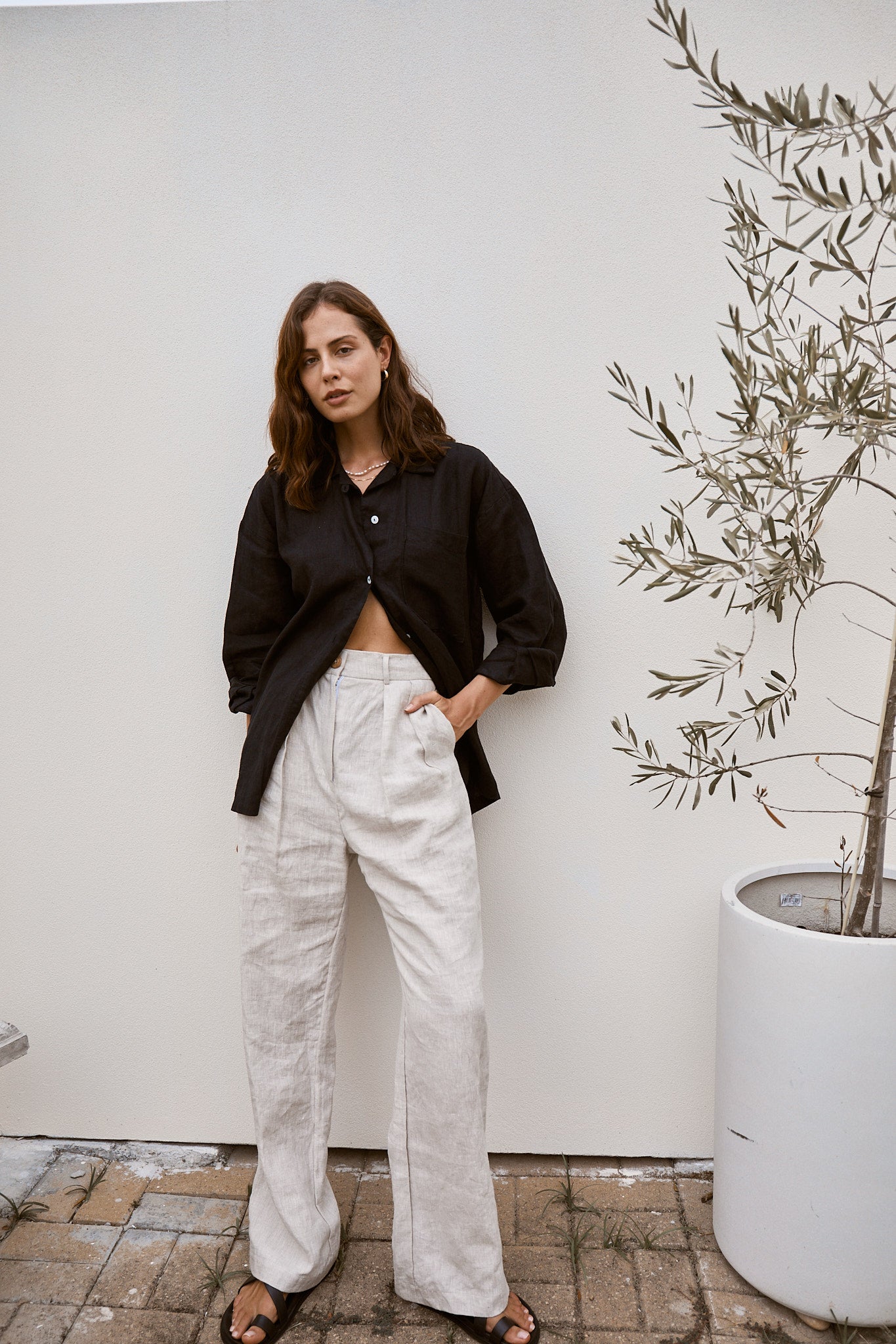 Pleated Zip Trousers